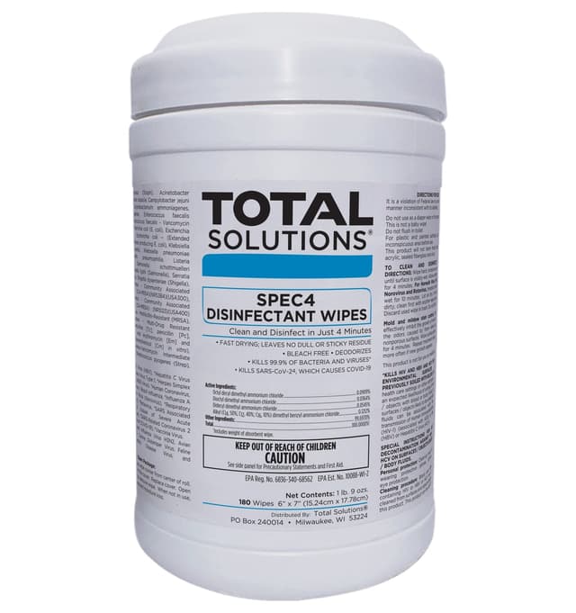 SPEC4 Disinfectant Wipes - 180 Count Canisters - Case of 6