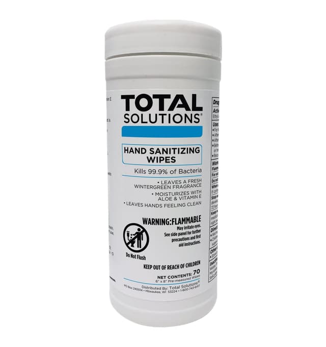 Hand Sanitizing Wipes - 70 Count Canisters - Case of 6