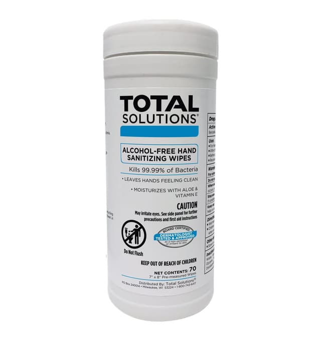 Alcohol-Free Hand Sanitizing Wipes - 70 Count Canisters - Case of 6
